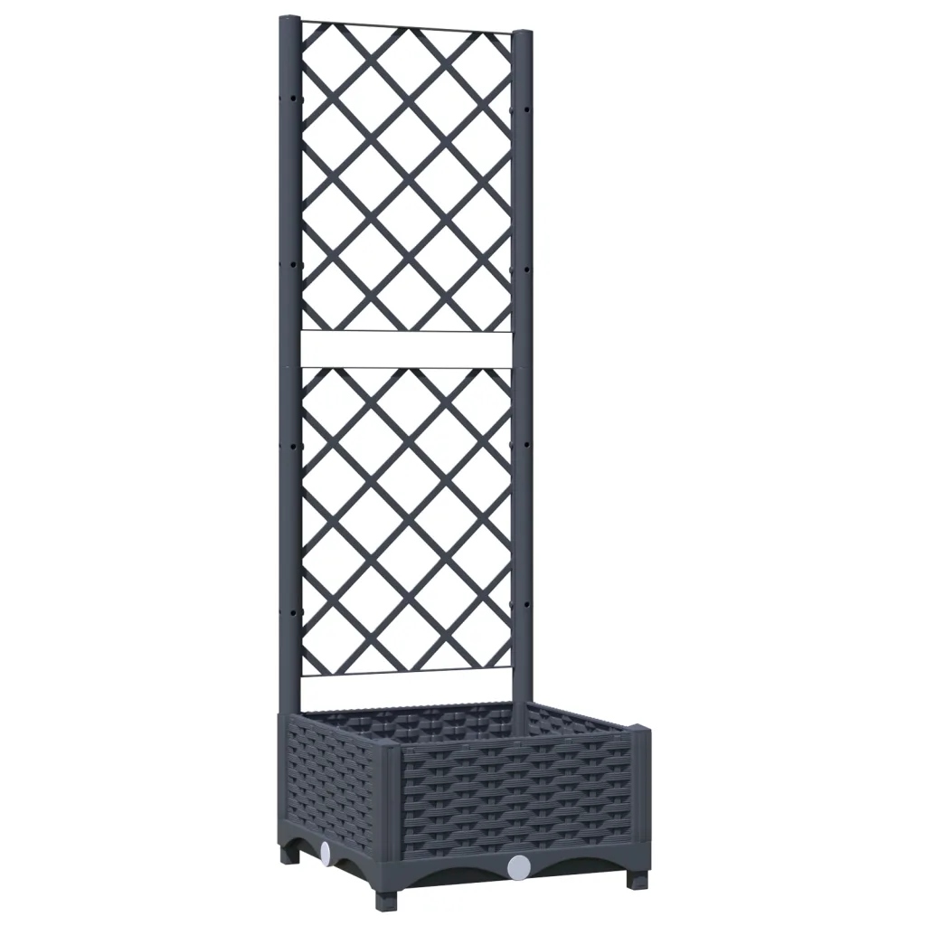Kvetináč VidaXL 40 cm x 40 x 121,5 cm priemer 1 cm plast odtiene sivej a striebornej